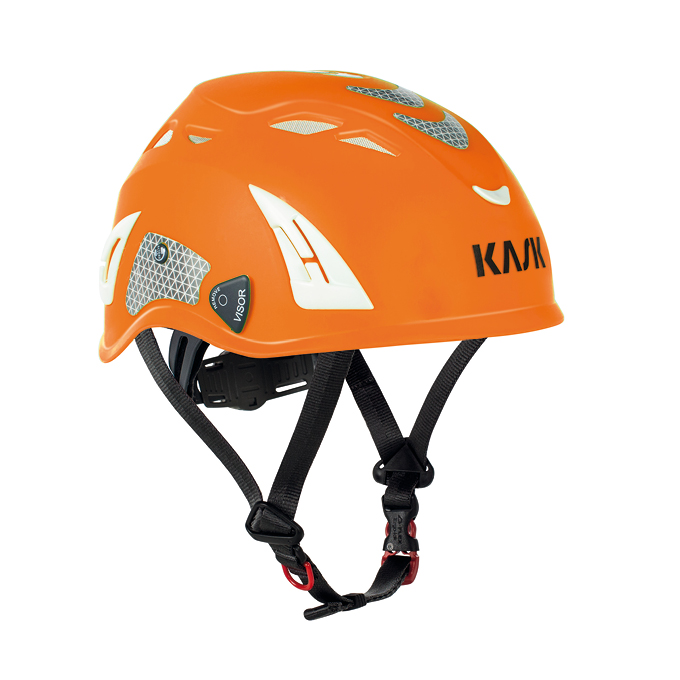 KASK sikkerhedshjelm, gul plasma Hi-viz, str. 51-63 cm med 4-punkt hagerem.