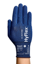 Ansell blå HyFlex 11-819 sikkerhedshandske med ESD og touchscreen funktionalitet. Fri længde 195-255 mm