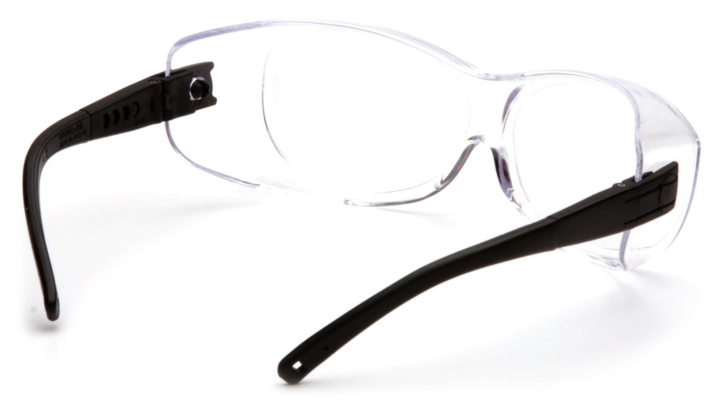 Clear H2X Anti-Fog OTG safety glasses with Black Temples