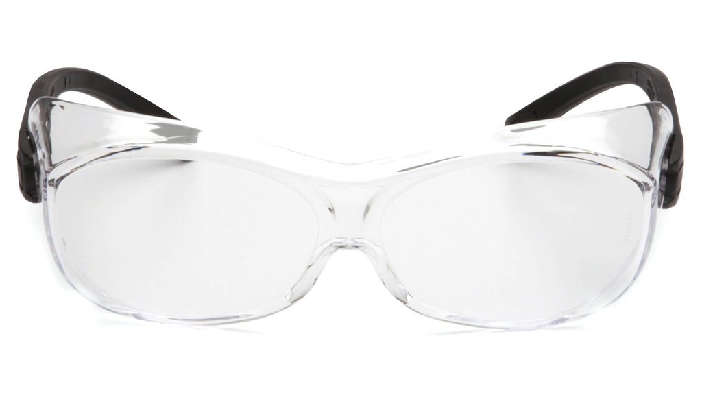 Clear H2X Anti-Fog OTG safety glasses with Black Temples