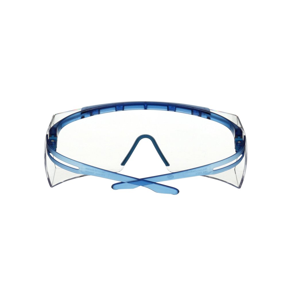 3M™ SecureFit™ 3700 Overbrille, blå brillestang, anti-ridse+ (K), klar linse, SF3701ASP-BLU-EU