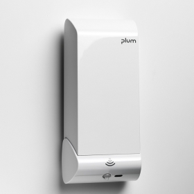 Plum 4302 Berøringsfri CombiPlum Electronic dispenser, hvid med kappe passer til hånddesinfektion eller flydende sæbe H 307 x B 140 x D 100 mm