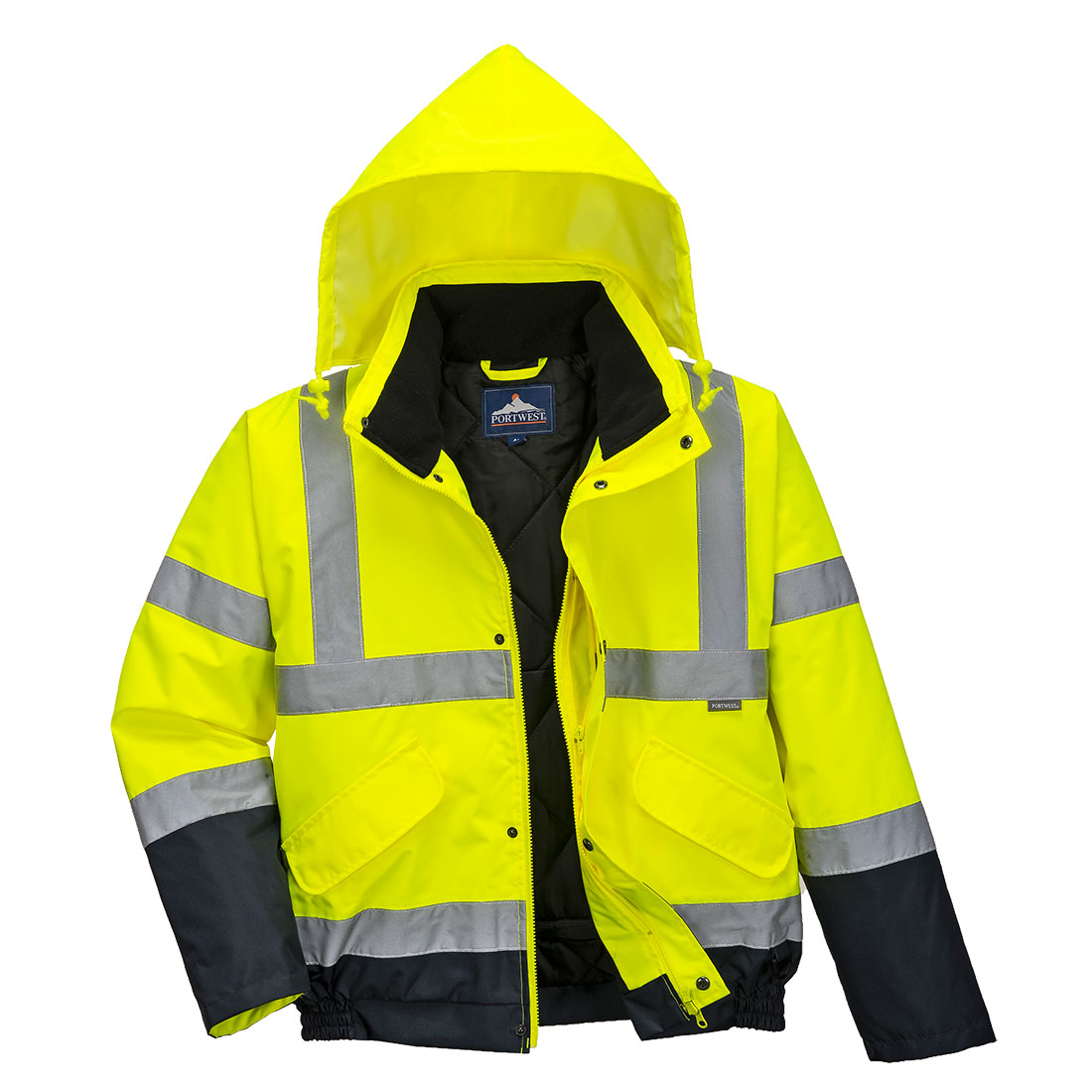 S266 - Hi-Vis 2 Farvet Pilotjakke, Gul/Marine